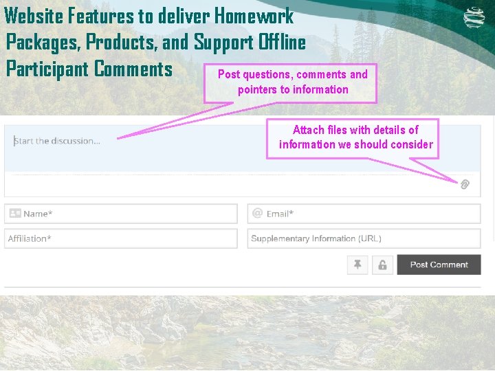 Website Features to deliver Homework Packages, Products, and Support Offline Participant Comments Post questions, Website Features to deliver Homework Packages, Products, and Support Offline Participant Comments Post questions,