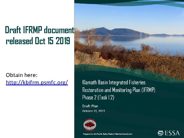 Draft IFRMP document released Oct 15 2019 Obtain here: http: //kbifrm. psmfc. org/ 5 Draft IFRMP document released Oct 15 2019 Obtain here: http: //kbifrm. psmfc. org/ 5
