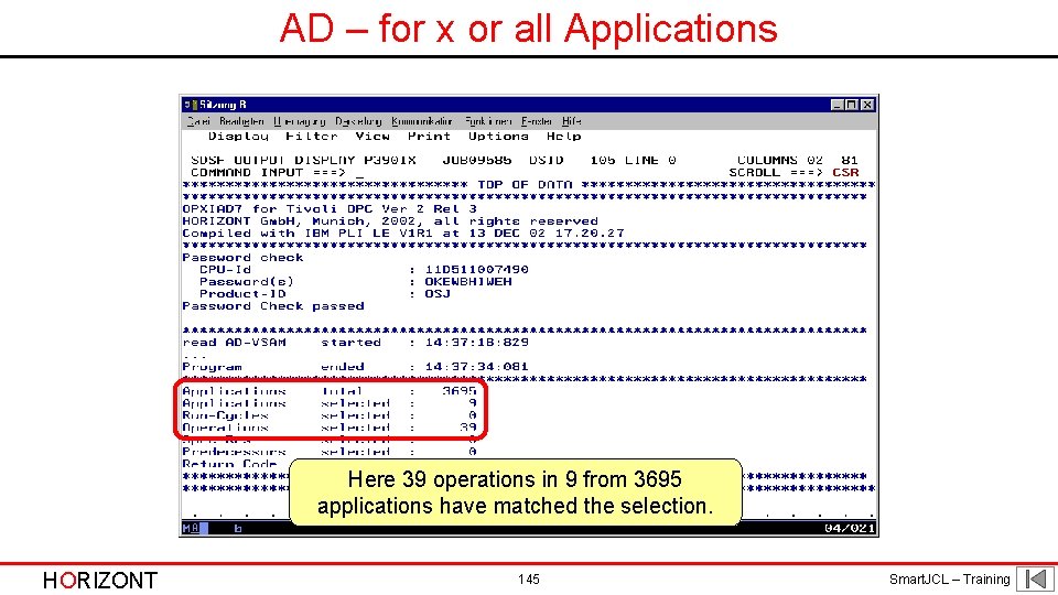 AD – for x or all Applications Here 39 operations in 9 from 3695