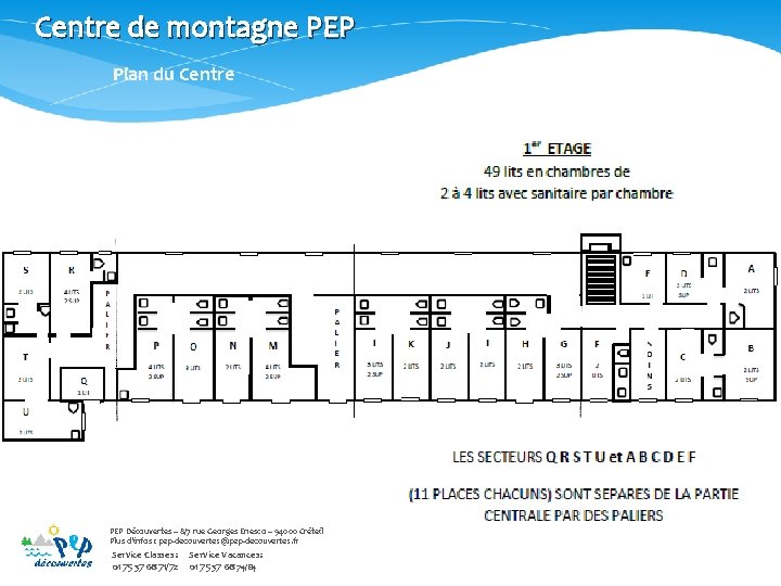 Centre de montagne PEP Plan du Centre PEP Découvertes – 8/7 rue Georges Enesco