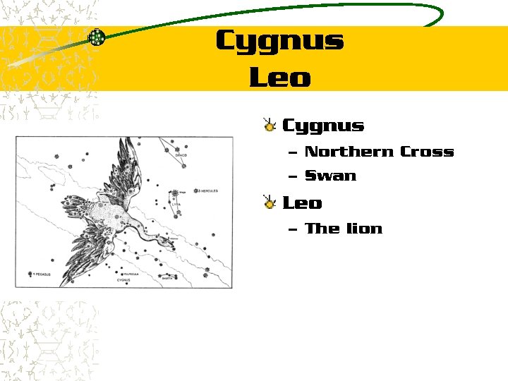 Cygnus Leo Cygnus – Northern Cross – Swan Leo – The lion 