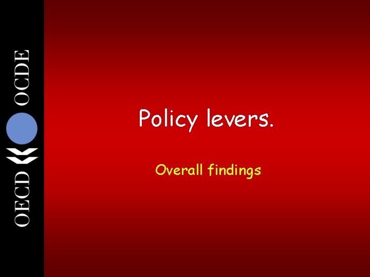 25 Policy levers. Overall findings 25 Policy levers. Overall findings
