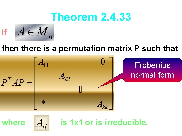 Theorem 2. 4. 33 If then there is a permutation matrix P such that