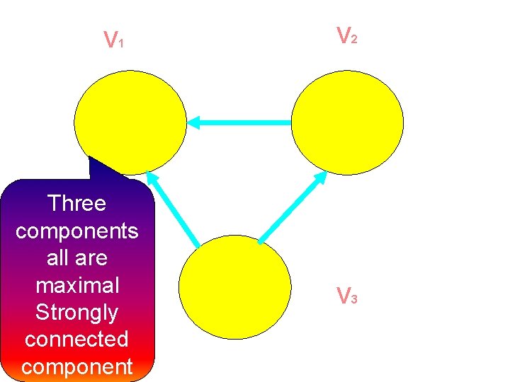 V 1 Three components all are maximal Strongly connected component V 2 V 3