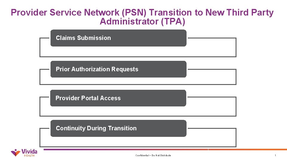 Provider Service Network (PSN) Transition to New Third Party Administrator (TPA) Claims Submission Prior