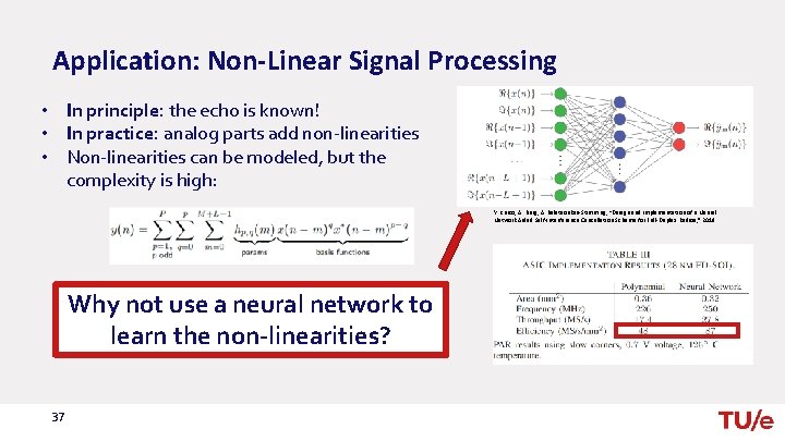 Application: Non-Linear Signal Processing • In principle: the echo is known! • In practice: