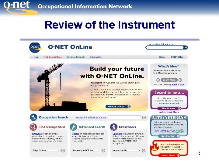 Review of the Instrument 6 