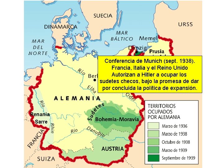 Conferencia de Munich (sept. 1938). Francia, Italia y el Reino Unido Autorizan a Hitler