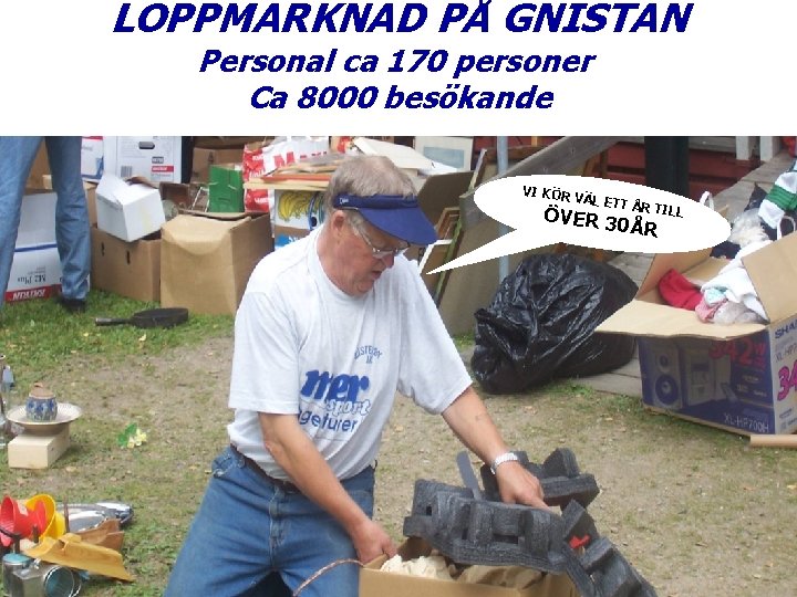 LOPPMARKNAD PÅ GNISTAN Personal ca 170 personer Ca 8000 besökande VI KÖR VÄL ETT