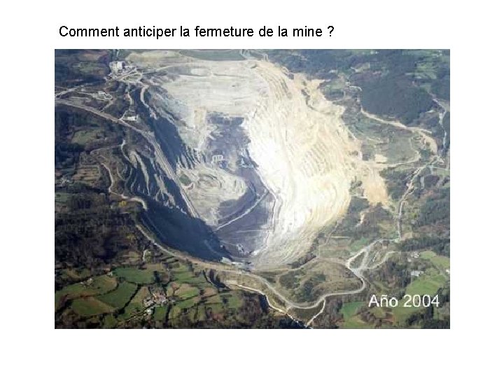 Comment anticiper la fermeture de la mine ? 