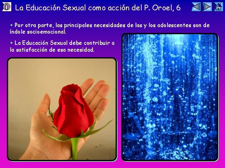 La Educación Sexual como acción del P. Oroel, 6 Por otra parte, las principales