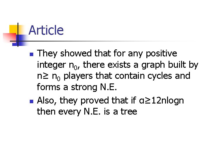 Article n n They showed that for any positive integer n 0, there exists