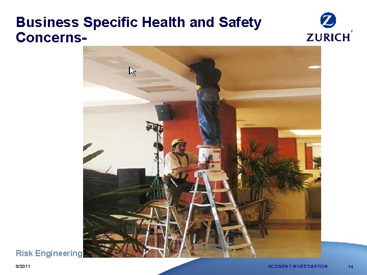 Business Specific Health and Safety Concerns- Risk Engineering 5/2011 ACCIDENT INVESTIGATION 14 