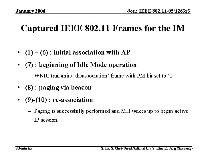 January 2006 doc. : IEEE 802. 11 -05/1263 r 3 Captured IEEE 802. 11