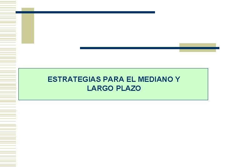 ESTRATEGIAS PARA EL MEDIANO Y LARGO PLAZO 