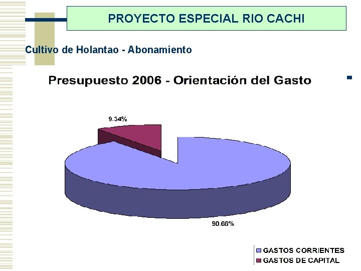 PROYECTO ESPECIAL RIO CACHI Cultivo de Holantao - Abonamiento 