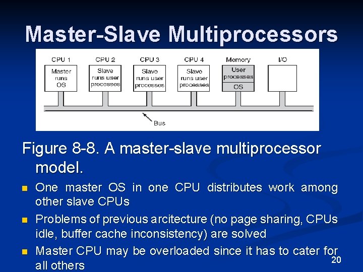 Master-Slave Multiprocessors Figure 8 -8. A master-slave multiprocessor model. n n n One master