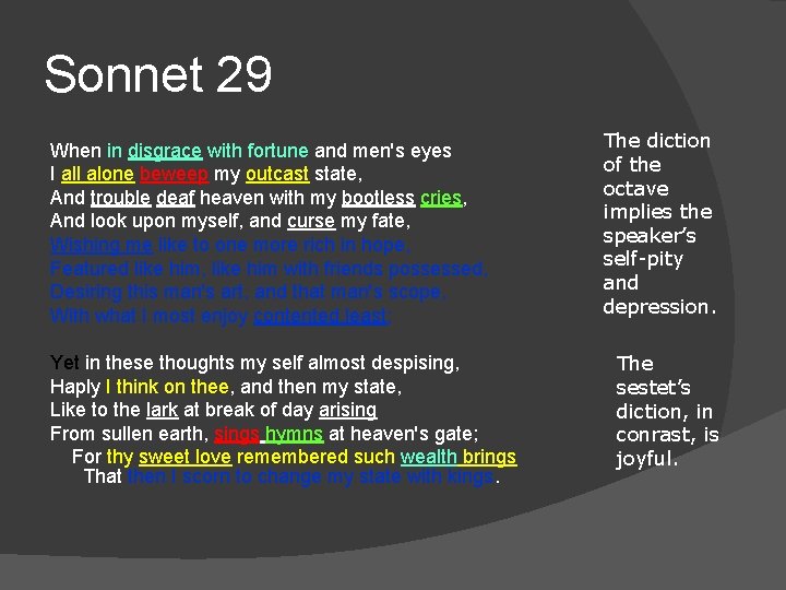 Sonnet 29 When in disgrace with fortune and men's eyes I all alone beweep