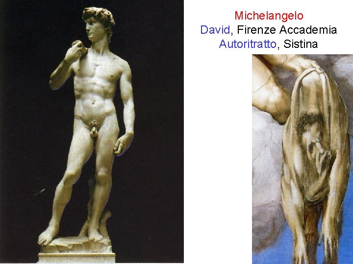 Michelangelo David, Firenze Accademia Autoritratto, Sistina 