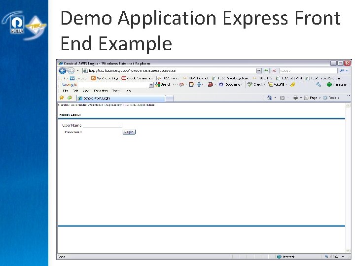 Demo Application Express Front End Example 