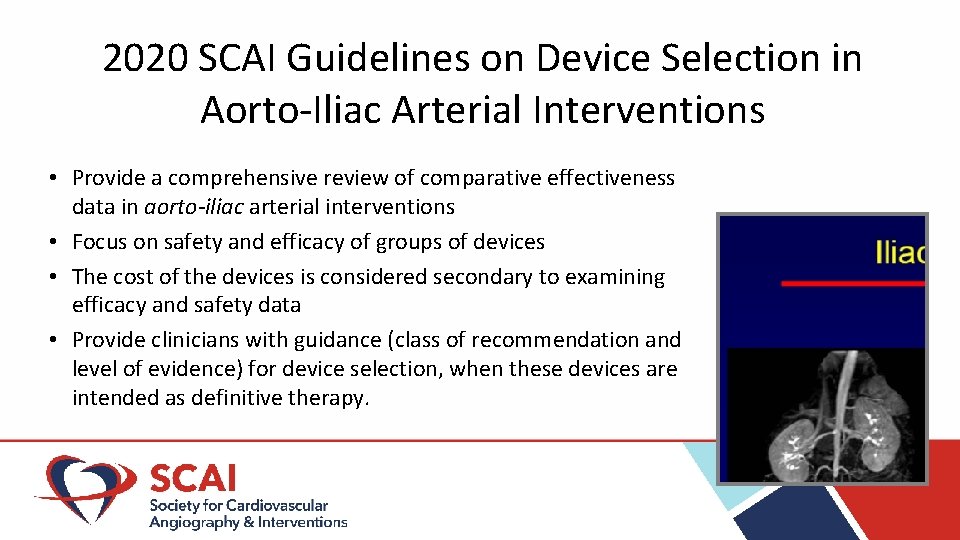 2020 SCAI Guidelines on Device Selection in Aorto-Iliac Arterial Interventions • Provide a comprehensive