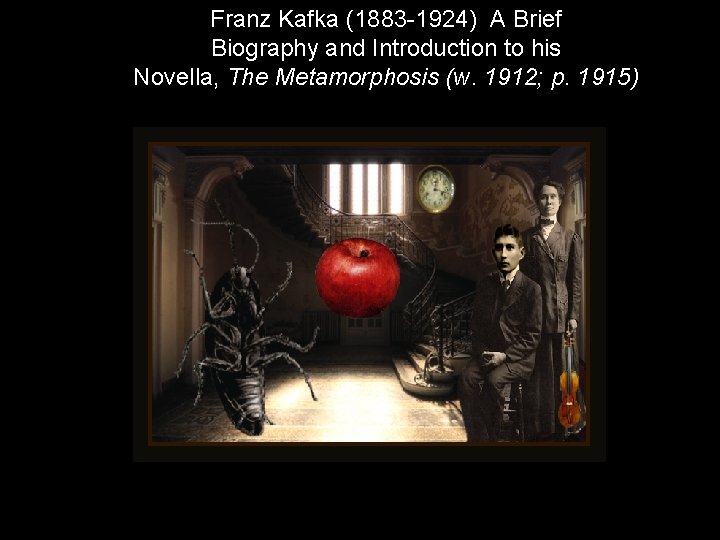 Franz Kafka (1883 -1924) A Brief Biography and Introduction to his Novella, The Metamorphosis