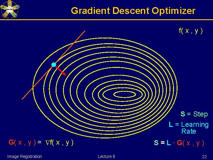 Gradient Descent Optimizer f( x , y ) S = Step L = Learning
