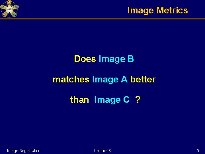 Image Metrics Does Image B matches Image A better than Image C ? Image