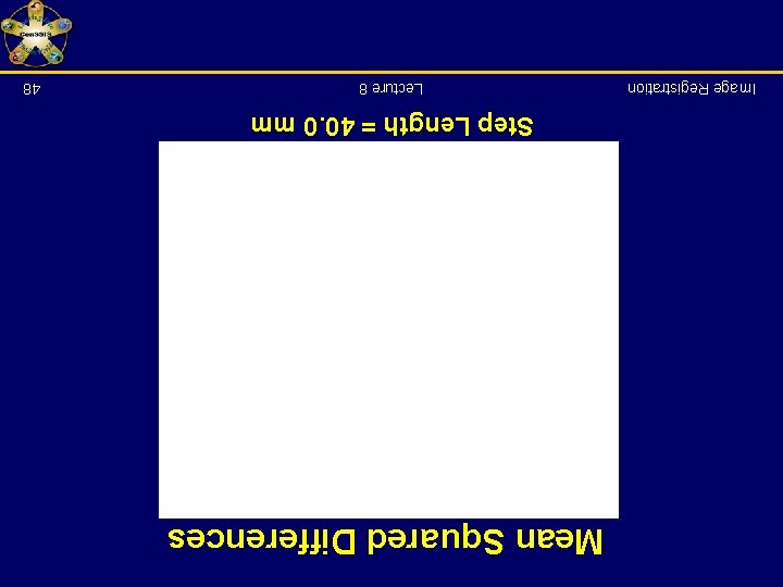 Image Registration Mean Squared Differences Step Length = 40. 0 mm Lecture 8 48