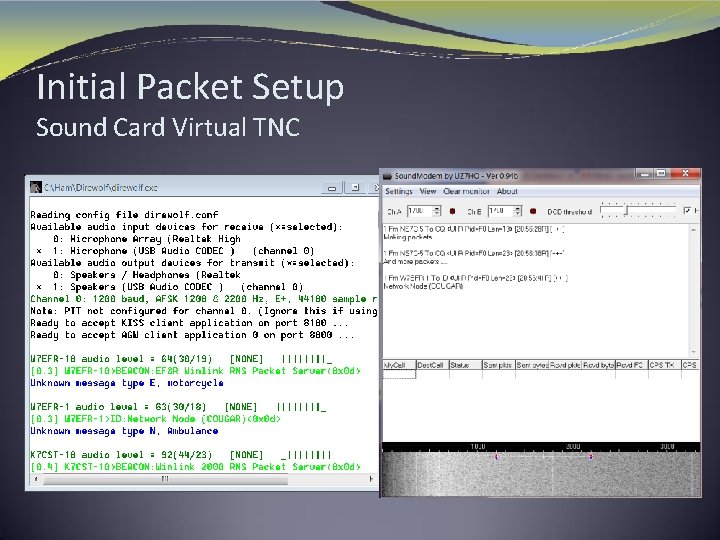 Initial Packet Setup Sound Card Virtual TNC 