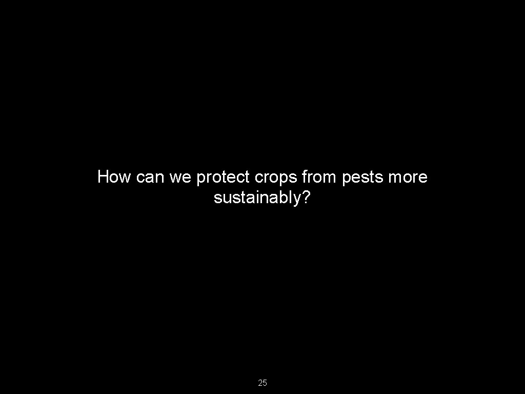 How can we protect crops from pests more sustainably? 25 