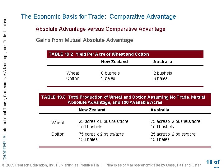 CHAPTER 19 International Trade, Comparative Advantage, and Protectionism The Economic Basis for Trade: Comparative