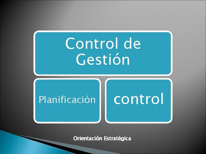 Control de Gestión Planificación control Orientación Estratégica 