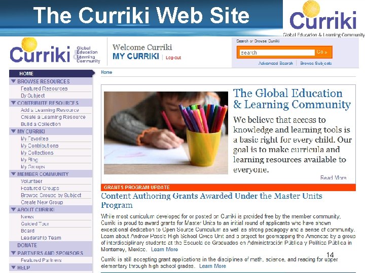 The Curriki Web Site 14 