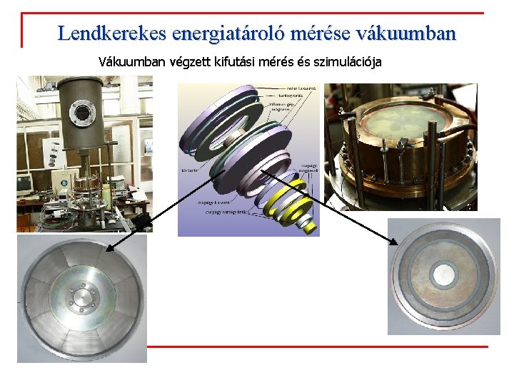 Lendkerekes energiatároló mérése vákuumban Vákuumban végzett kifutási mérés és szimulációja 