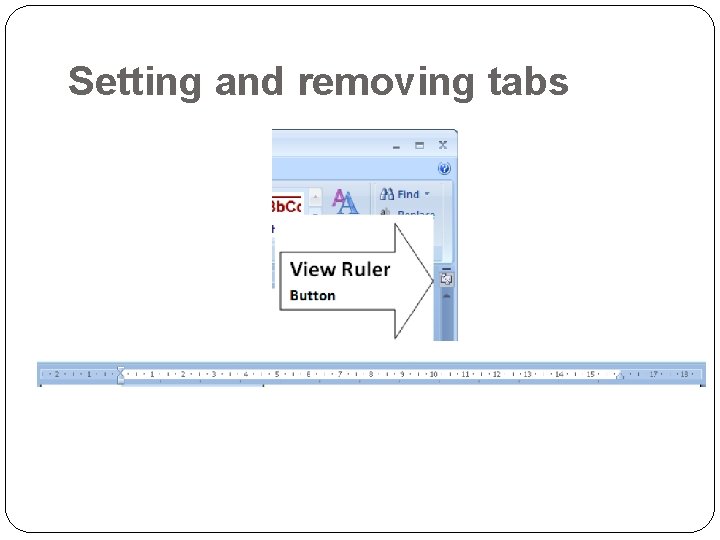 Setting and removing tabs 