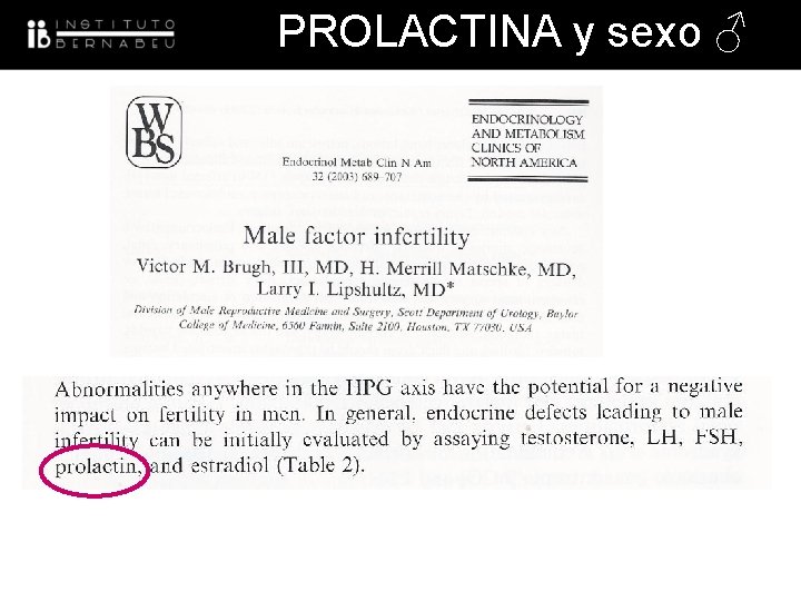 PROLACTINA y sexo ♂ 