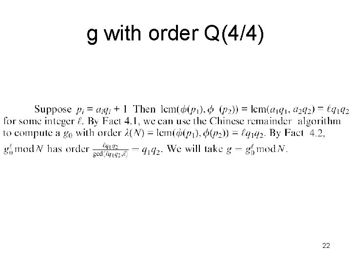 g with order Q(4/4) 22 