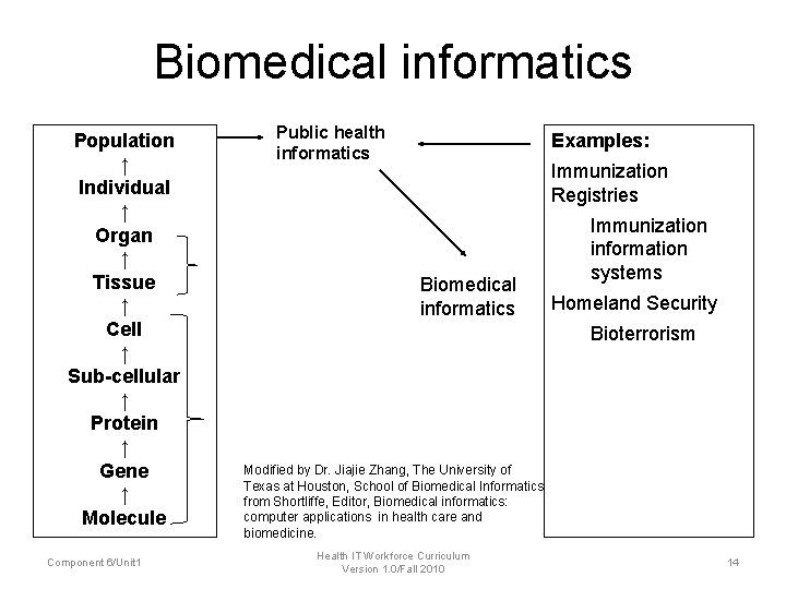 Biomedical informatics Population ↑ Individual ↑ Organ ↑ Tissue ↑ Cell ↑ Sub-cellular ↑ Biomedical informatics Population ↑ Individual ↑ Organ ↑ Tissue ↑ Cell ↑ Sub-cellular ↑