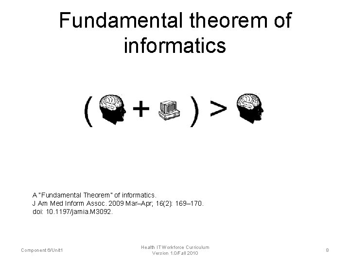 Fundamental theorem of informatics A “Fundamental Theorem” of informatics. J Am Med Inform Assoc. Fundamental theorem of informatics A “Fundamental Theorem” of informatics. J Am Med Inform Assoc.