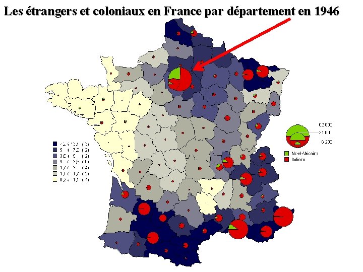 Les étrangers et coloniaux en France par département en 1946 13 