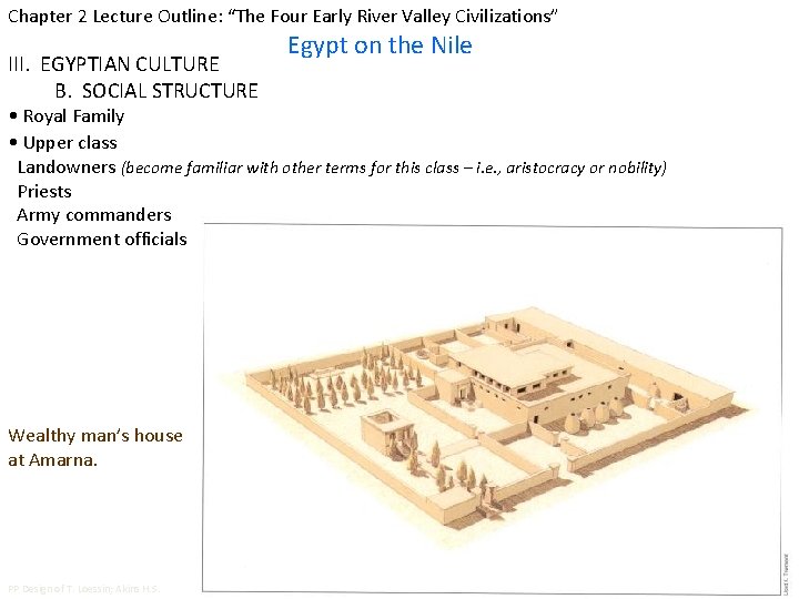 Chapter 2 Lecture Outline: “The Four Early River Valley Civilizations” III. EGYPTIAN CULTURE B.