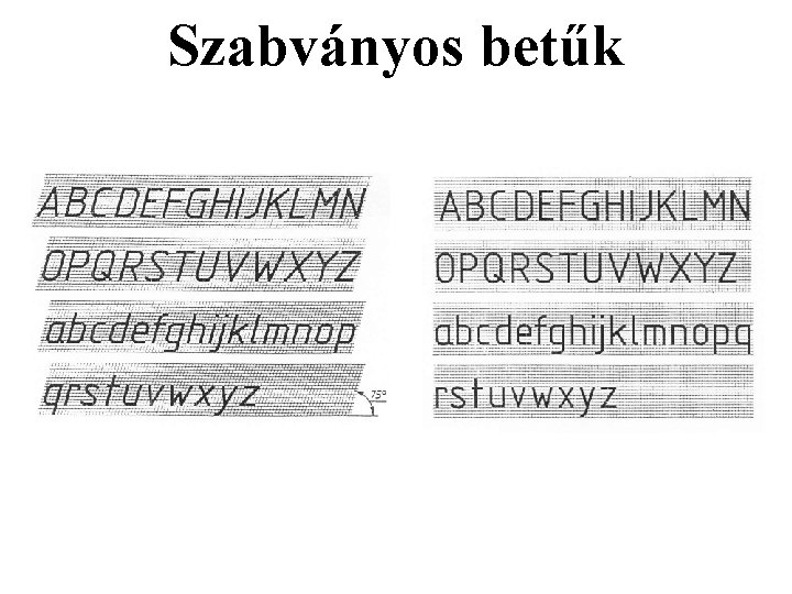 Szabványos betűk Szabványos betűk