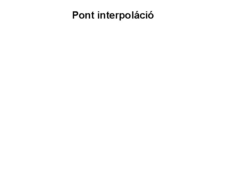 Pont interpoláció Pont interpoláció