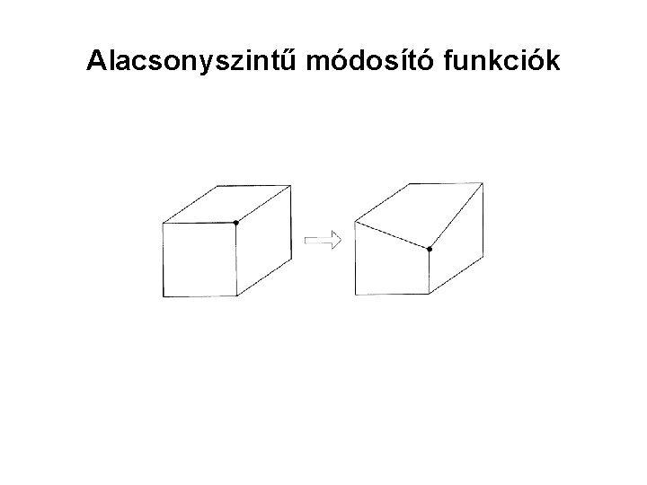 Alacsonyszintű módosító funkciók Alacsonyszintű módosító funkciók