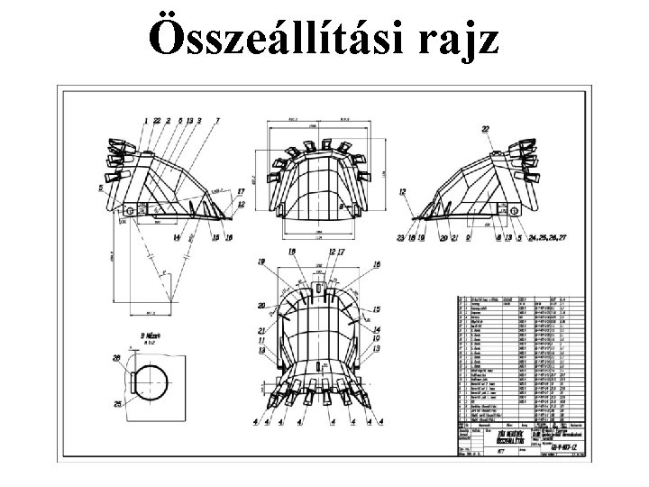 Összeállítási rajz Összeállítási rajz