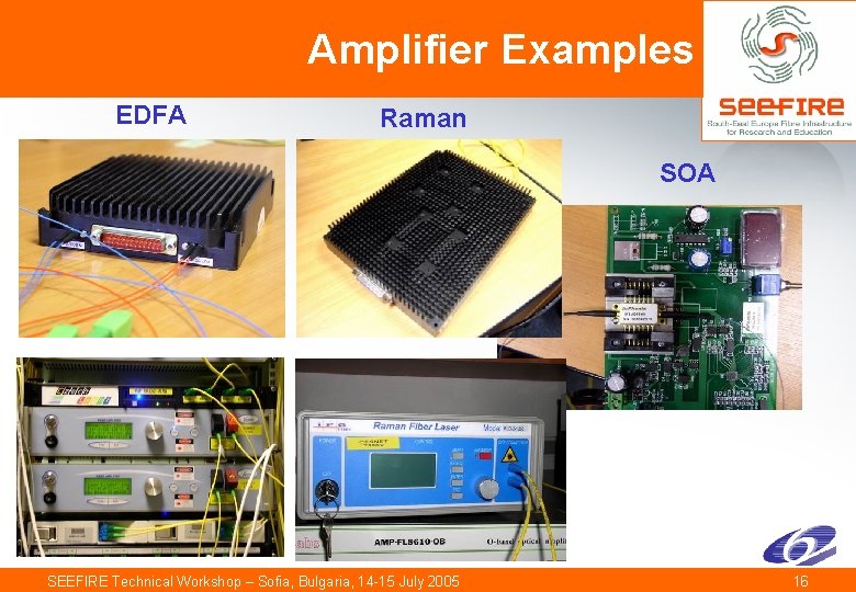 Amplifier Examples EDFA Raman SOA SEEFIRE Technical Workshop – Sofia, Bulgaria, 14 -15 July