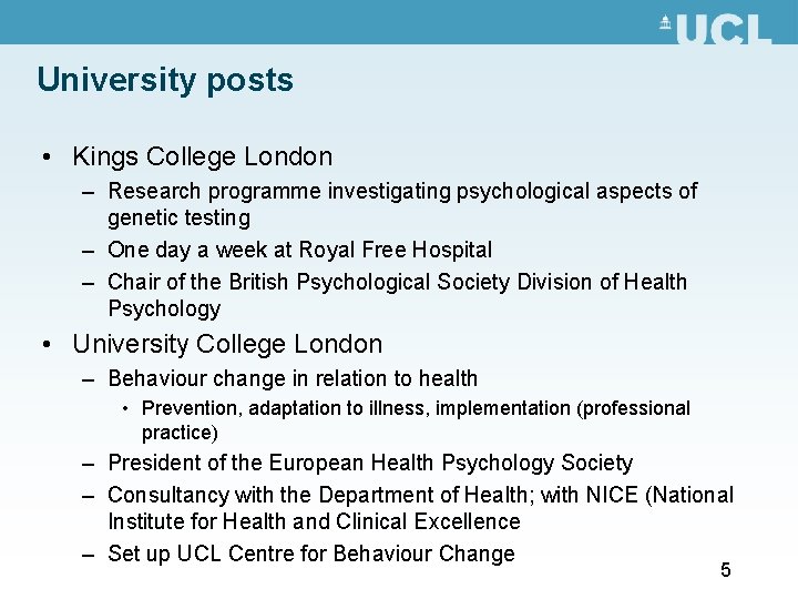 University posts • Kings College London – Research programme investigating psychological aspects of genetic University posts • Kings College London – Research programme investigating psychological aspects of genetic