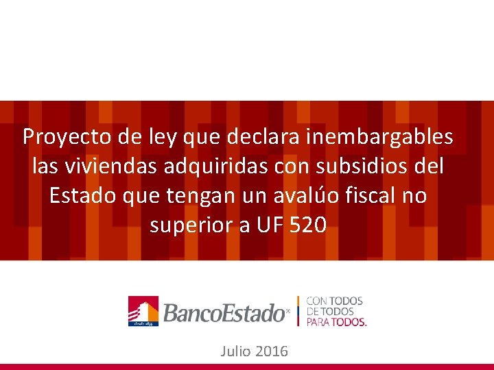 Proyecto de ley que declara inembargables las viviendas
