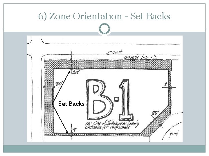6) Zone Orientation - Set Backs 